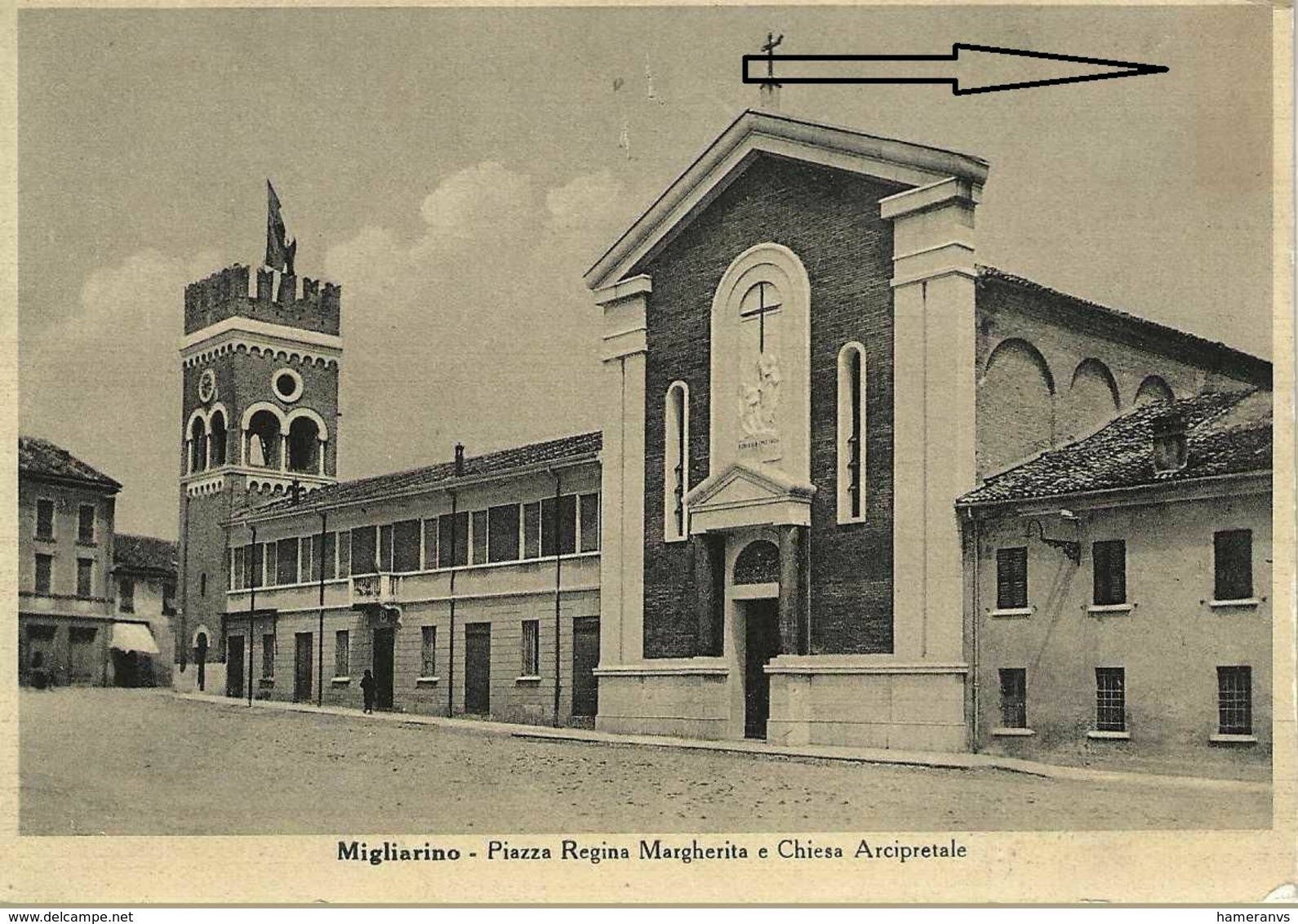 Migliarino - Piazza Regina Margherita E Chiesa Arcipretale - Ferrara - H6977 - Ferrara