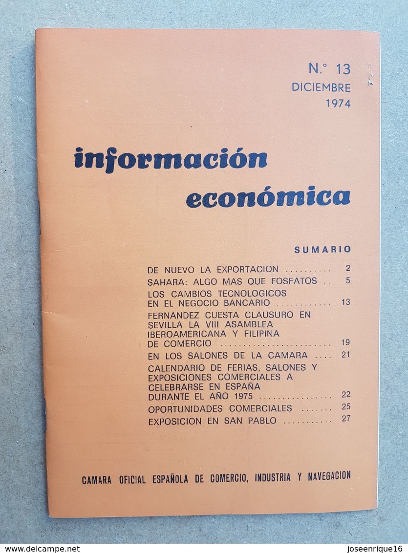 CAMARA OFICIAL ESPAÑOLA DE COMERCIO INDUSTRIA Y NAVEGACION 1974 URUGUAY - Sciences Manuelles