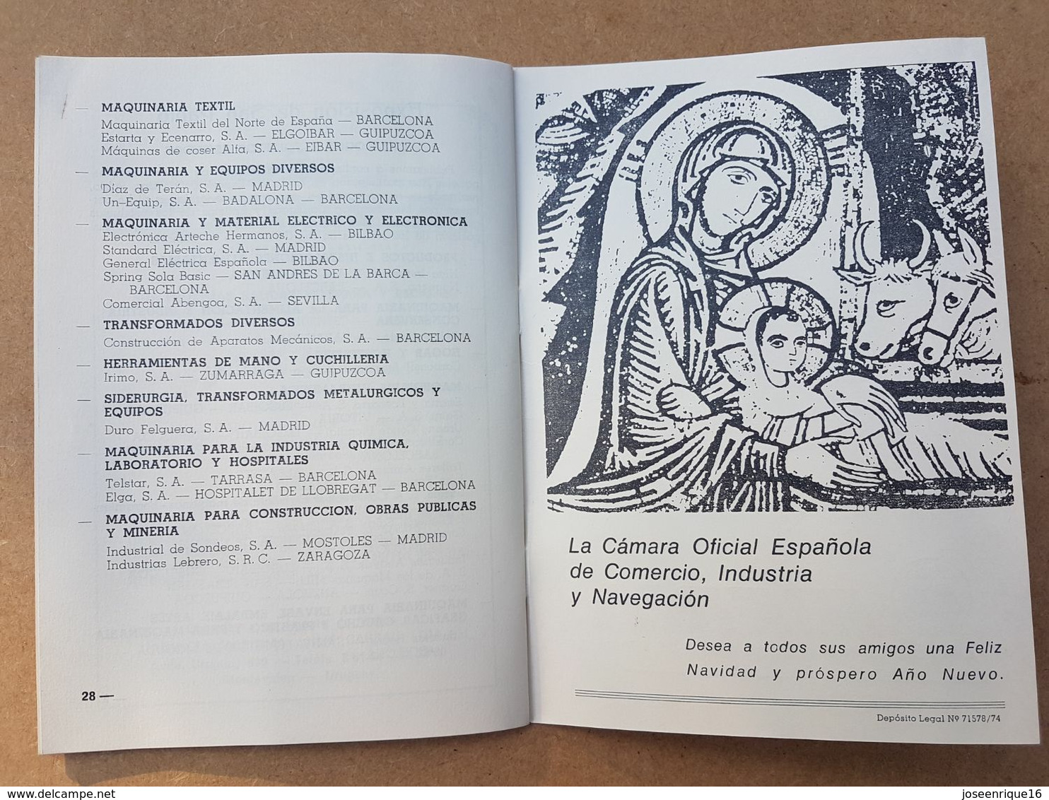 CAMARA OFICIAL ESPAÑOLA DE COMERCIO INDUSTRIA Y NAVEGACION 1974 URUGUAY - Sciences Manuelles