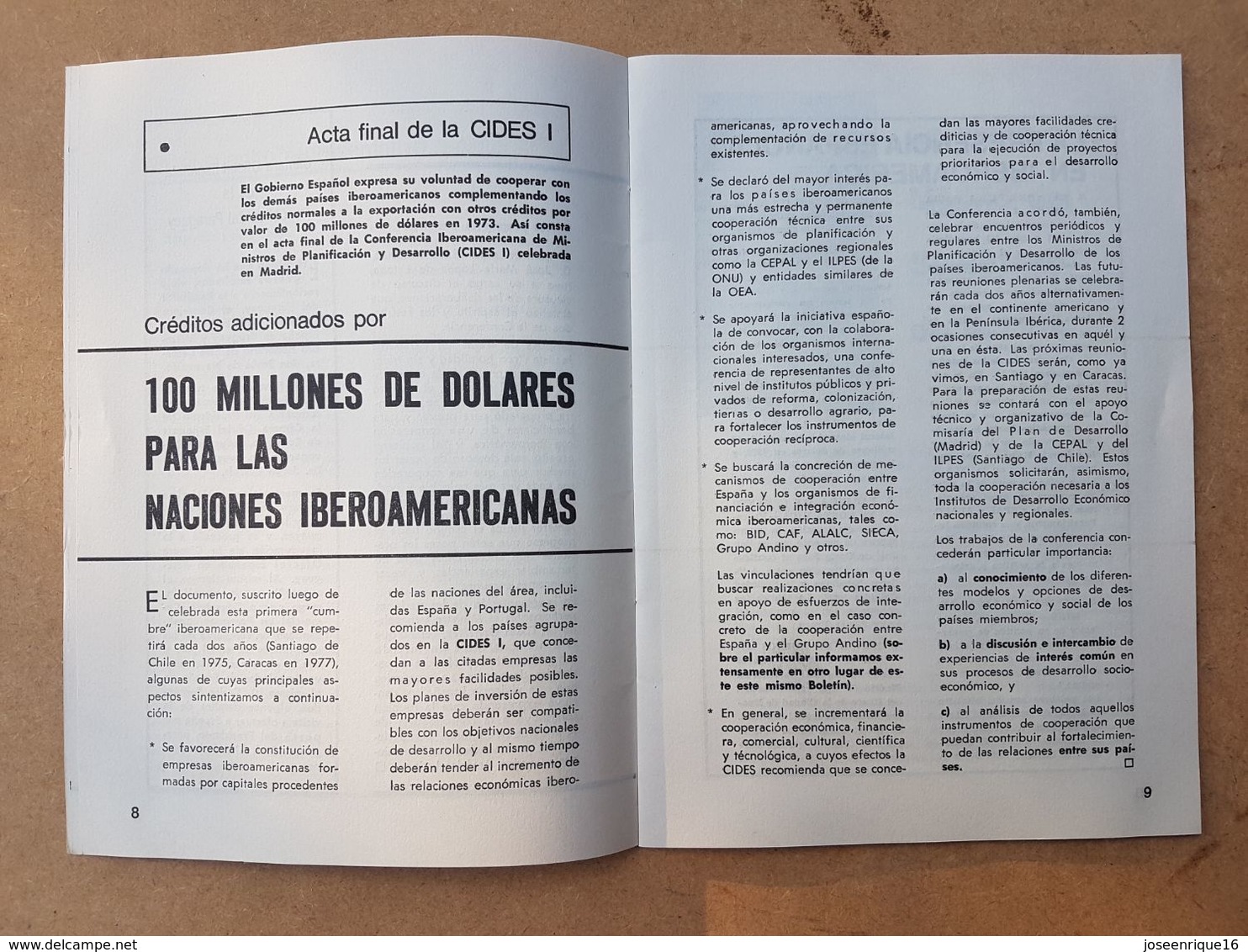 CAMARA OFICIAL ESPAÑOLA DE COMERCIO INDUSTRIA Y NAVEGACION 1973 URUGUAY - Handwetenschappen