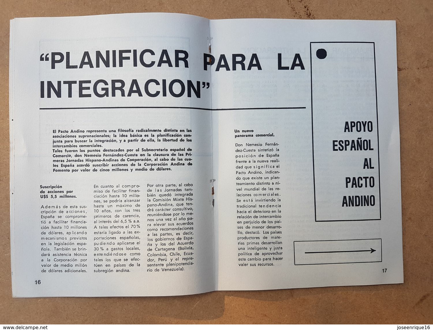 CAMARA OFICIAL ESPAÑOLA DE COMERCIO INDUSTRIA Y NAVEGACION 1973 URUGUAY - Craft, Manual Arts