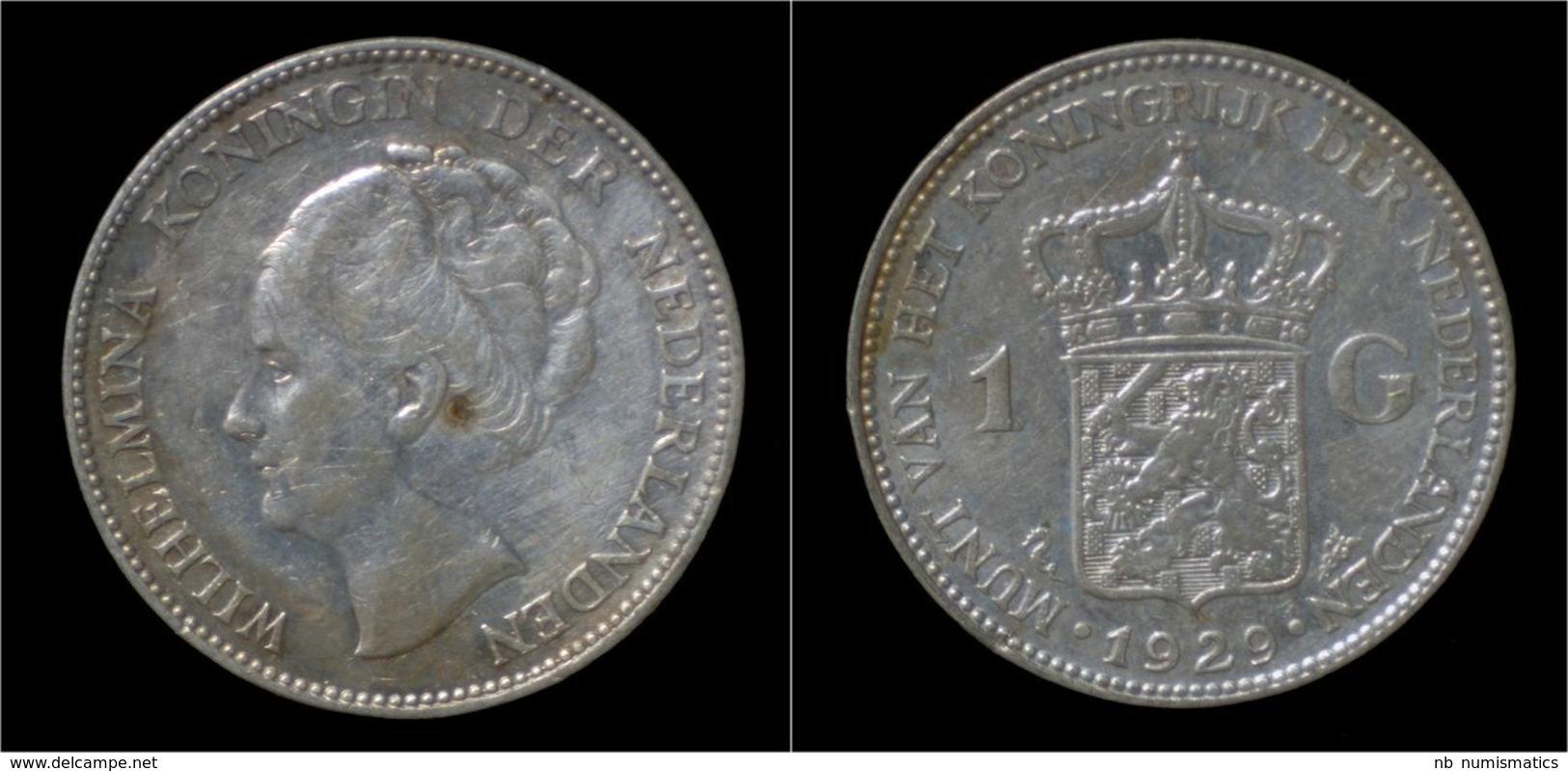 Netherlands Wilhelmina I 1 Gulden 1929 - 1 Gulden