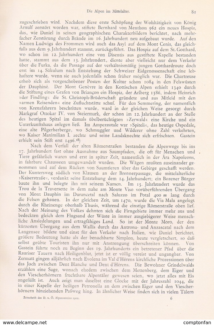 638 - Ramsauer Alpen Im Mittelalter Artikel Von 1902 !! - 2. Medio Evo