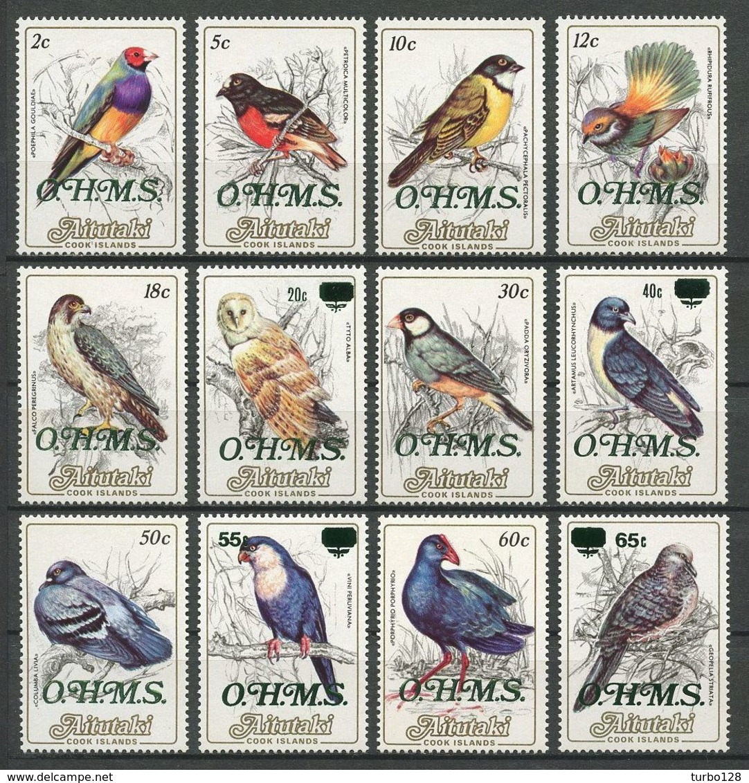 AITUTAKI 1986 Service N° 17/28 ** Neufs MNH Superbes C 20.50 € Faune Oiseaux Du Pacifique Poephila Geopelia Bird Animaux - Aitutaki