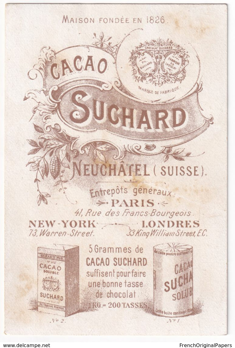 Jolie Chromo Cacao Chocolat Suchard Oiseau Ornithologie Alouette Alauda Arvensis - Bird Lark Skylark Trade Card A38-67 - Suchard