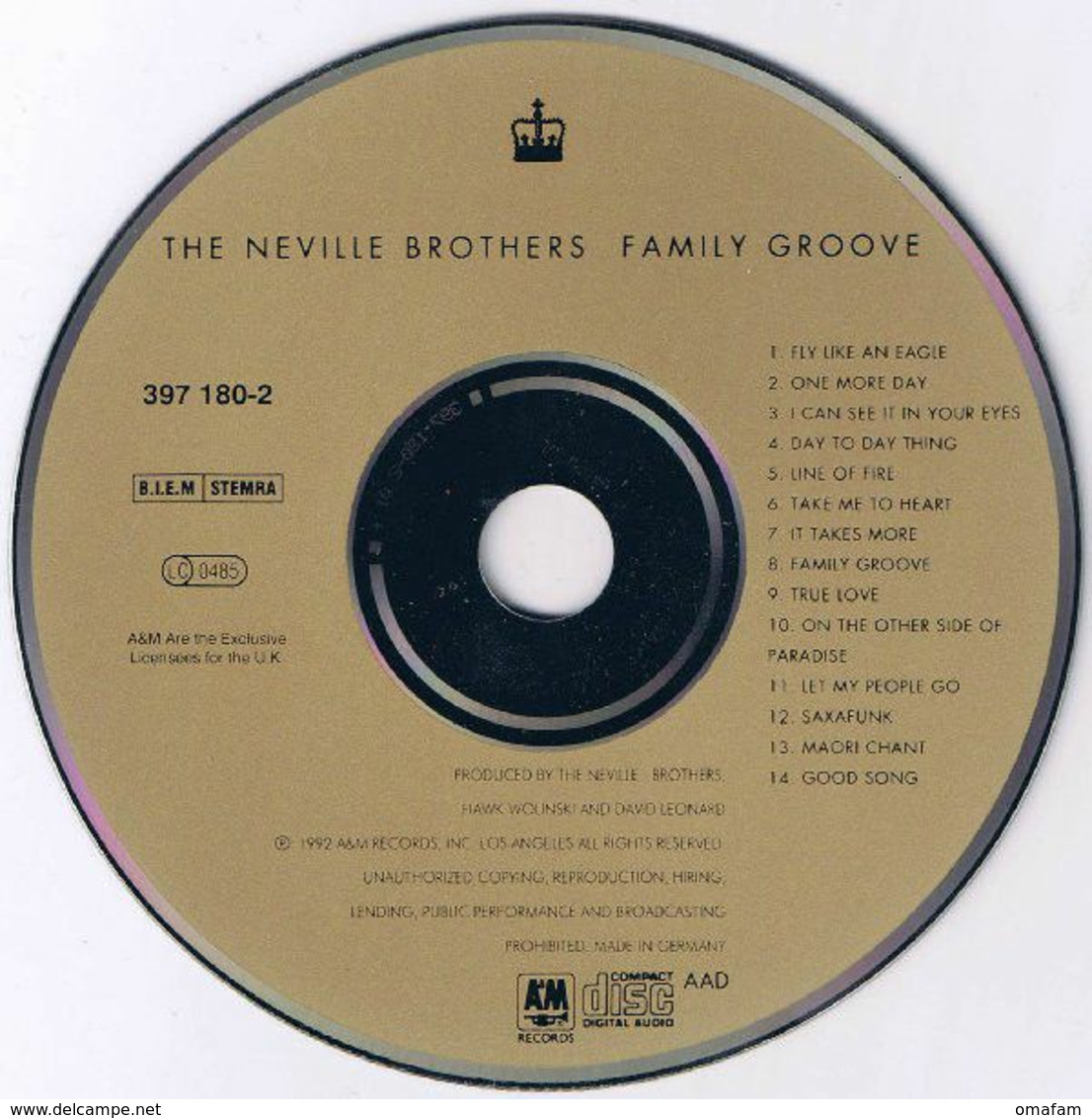 THE NEVILLE BROTHERS. "Famly Groove" (1992). + Concert Ticket. Like New. ORIGINAL. - Rock