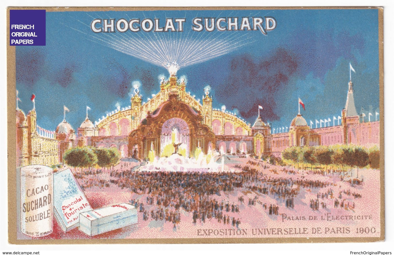 Jolie Chromo Chocolat Suchard Exposition Universelle De Paris 1900 Palais De L'électricité Fontaine Architecture A38-70 - Suchard