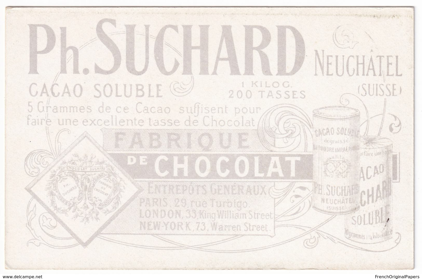 Jolie Chromo Chocolat Suchard Exposition Universelle De Paris 1900 Chalet Suisse Près Tour Eiffel Architecture A38-71 - Suchard