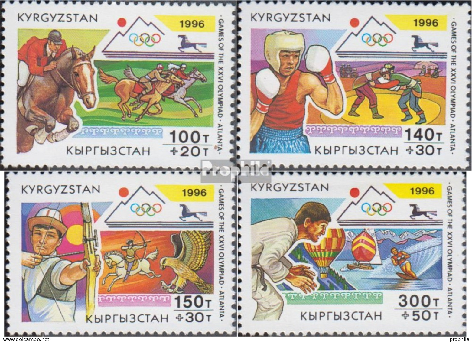 Kirgisistan 120-123 (kompl.Ausg.) Postfrisch 1996 Olympia - Kirgisistan
