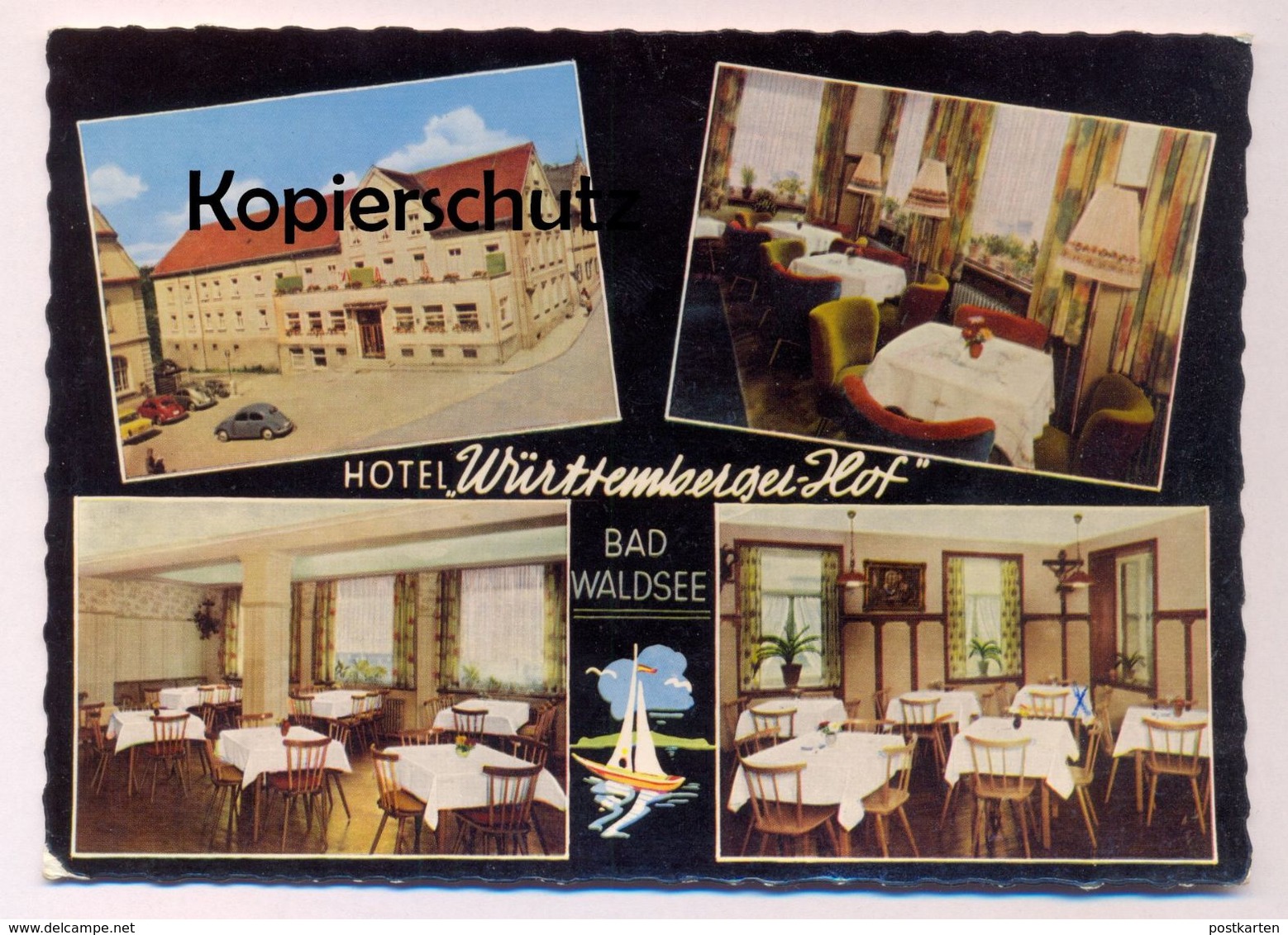 ÄLTERE POSTKARTE BAD WALDSEE HOTEL WÜRTTEMBERGER HOF ADAC CDH HOTEL INH. ADOLF BAYER Ansichtskarte Postcard Cpa AK - Bad Waldsee