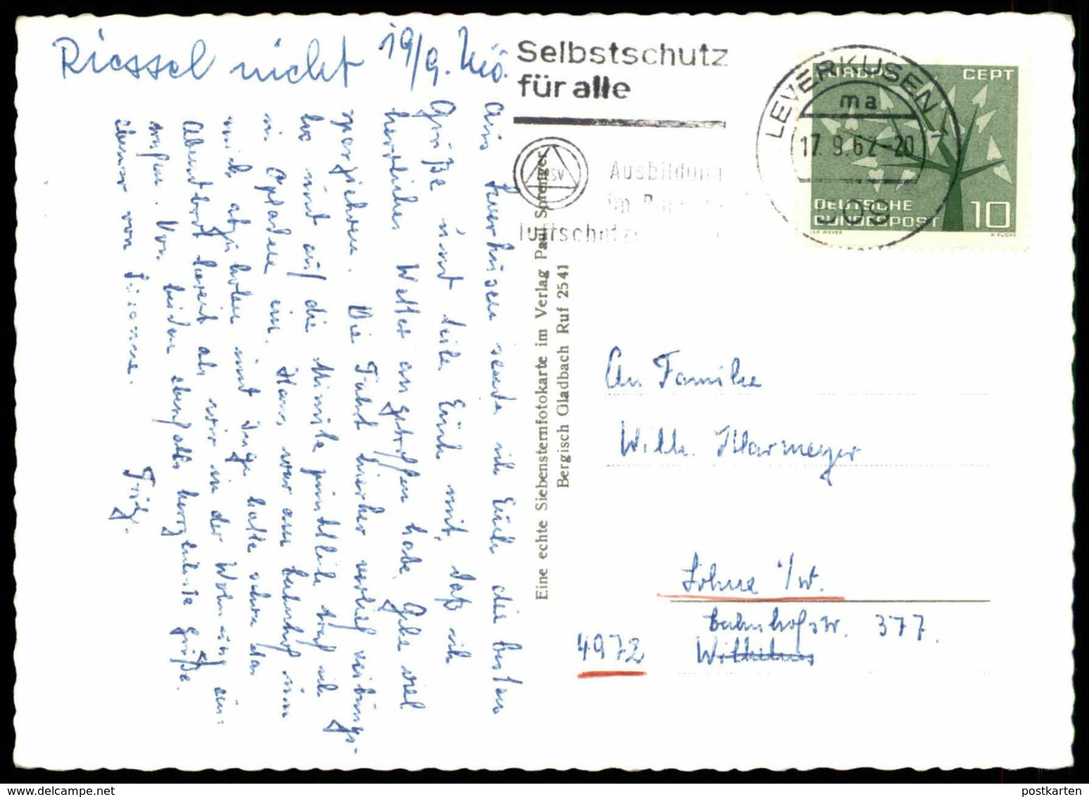 ÄLTERE POSTKARTE GRUSS AUS DER FARBENSTADT LEVERKUSEN AM RHEIN CARL DUISBERG GYMNASIUM STADTBAD MORSBROICH AUTOBAHN AK - Leverkusen