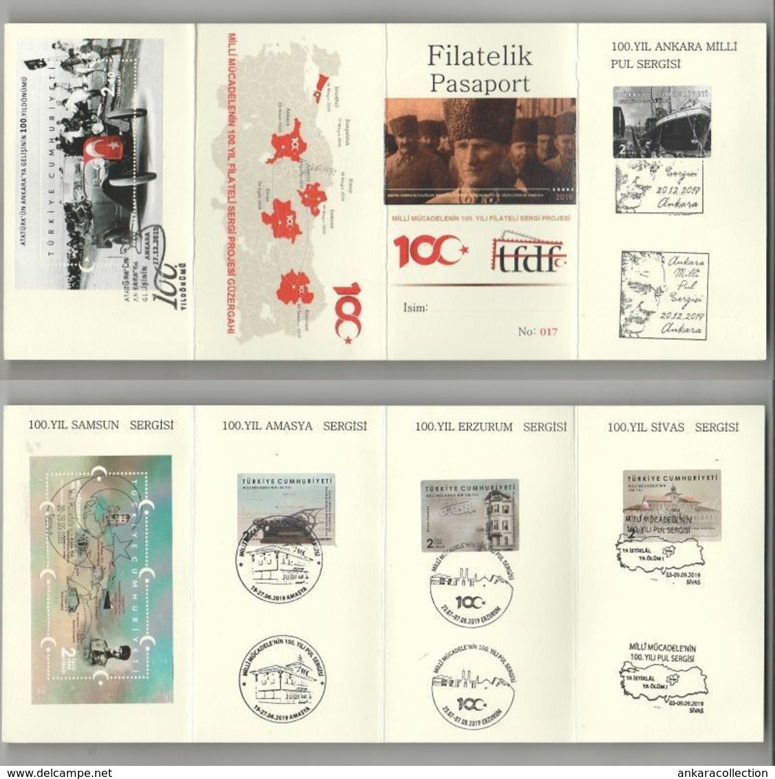 AC - TURKEY POSTAL STATIONARY - THE ROUTE OF PHILATELIC EXHIBITION OF CENTENARY OF THE NATIONAL STRUGGLE 2019 - Entiers Postaux