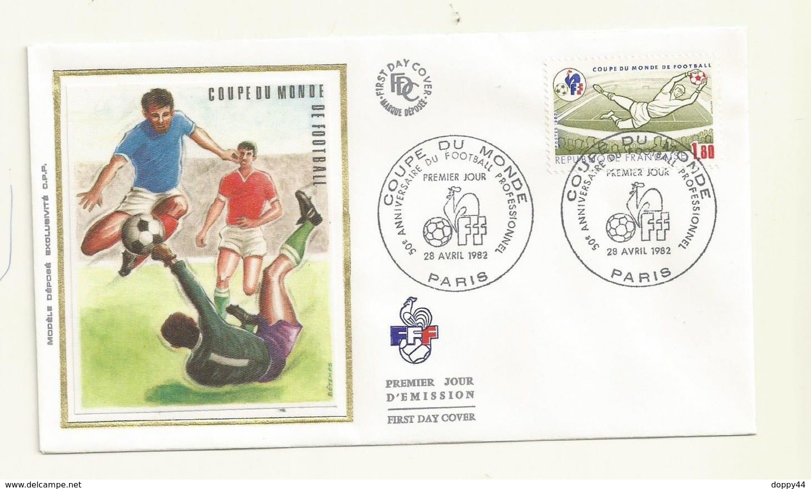 COUPE  DU  MONDE DE FOOTBALL  50 ème ANNIVERSAIRE   FDC  FRANCE  04/1982. - Otros & Sin Clasificación