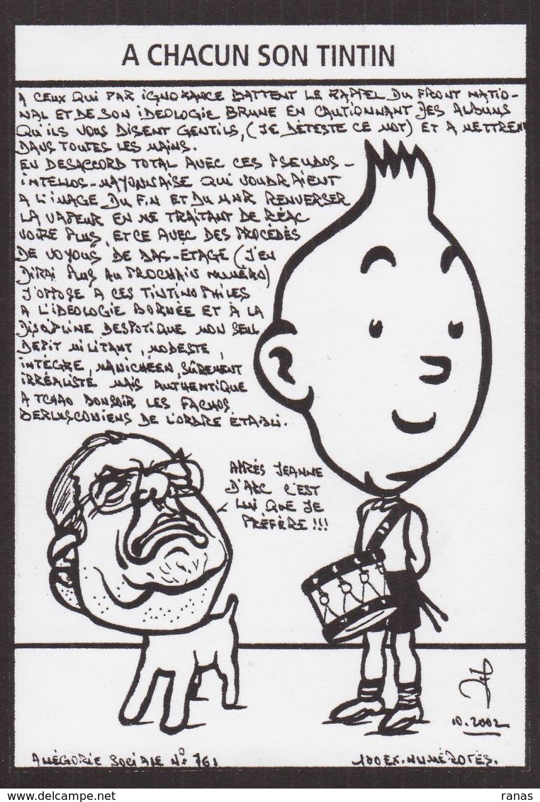 CPM Hergé Tintin Et Milou Tirage Limité Numéroté Et Signé En 100 Exemplaires Le Pen - Stripverhalen
