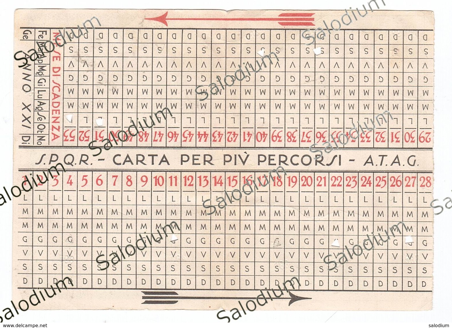 Tram Filobus Bus Autobus - Abbonamento Tessera - Roma Periodo Fascismo Guerra Ww2 - Europa