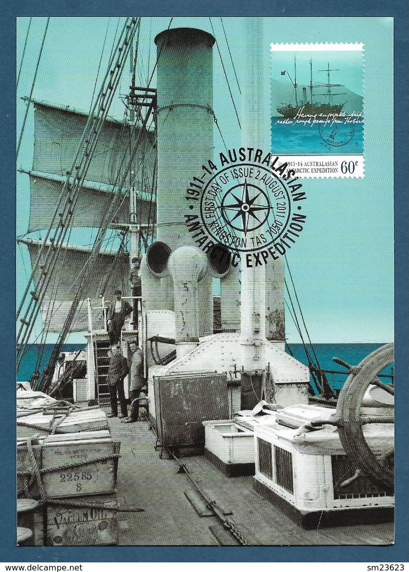 AAT 2011 Mi.Nr. 197 , 100. Jahrestag Beginns Der Australisch-asiatischen Antartikisexpedition - Maximum Card - Cartes-maximum
