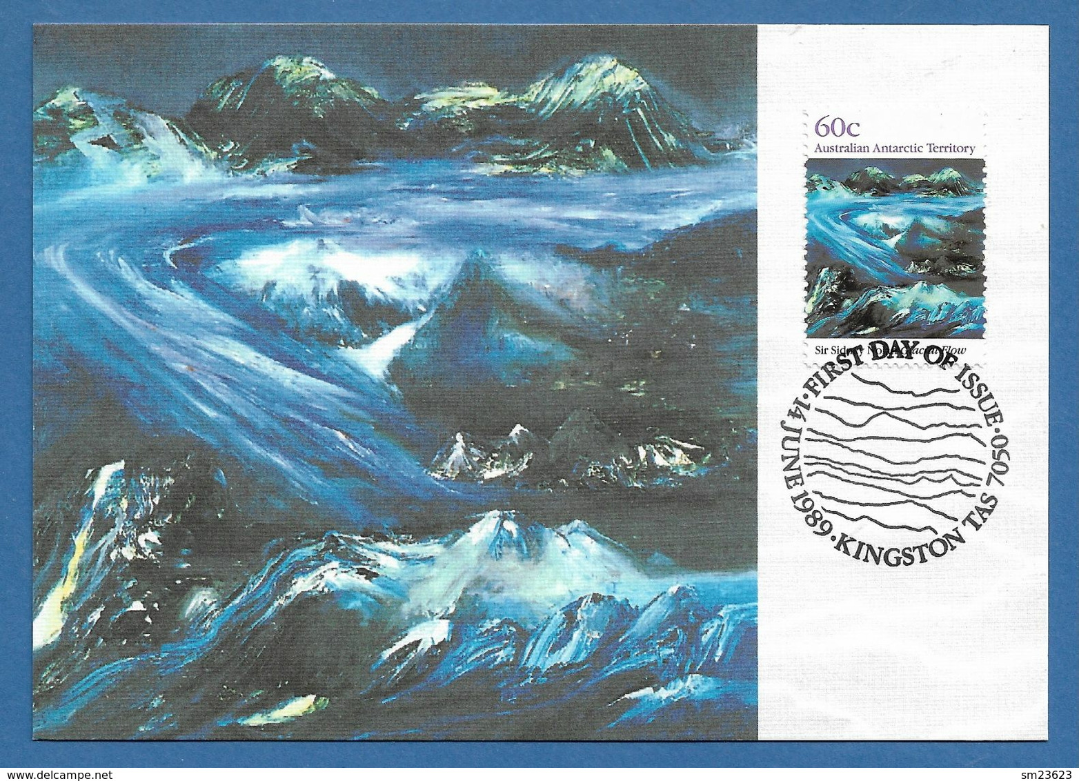 AAT  1989  Mi.Nr. 86 , Glacial Flow - Antarctic Landscape - Maximum Card - First Day Of Issue 14. June 1989 - Maximumkarten