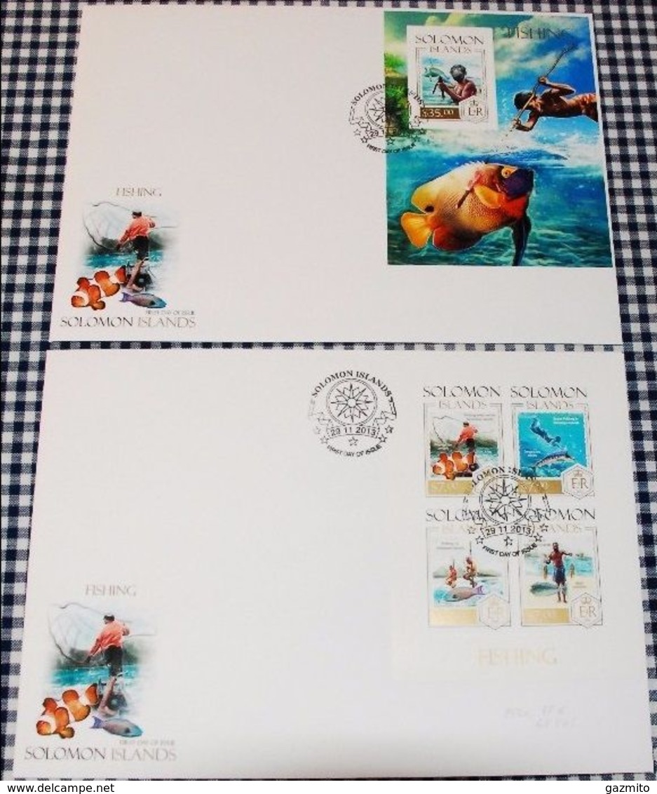 Salomon 2013, Fisher, Fish, Diving, 4val In BF +BF IMPERFORATED In 2FDC - Tauchen