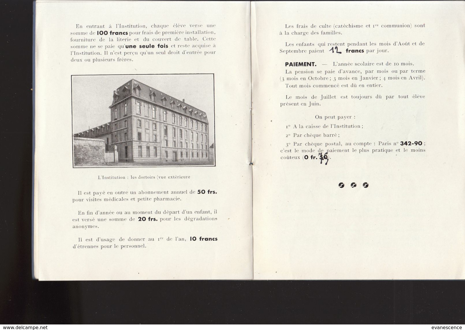 Montlhéry : Institution De Jeunes Gens Resve Et Gros   , Petit Livret De 20 Pages    ///  Ref.  Juillet 20 - Montlhery