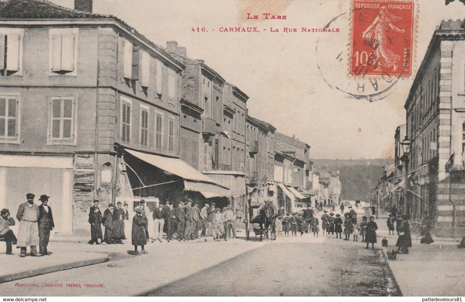 CPA (81) CARMAUX N° 416 La Rue Nationale (2 Scans) - Carmaux