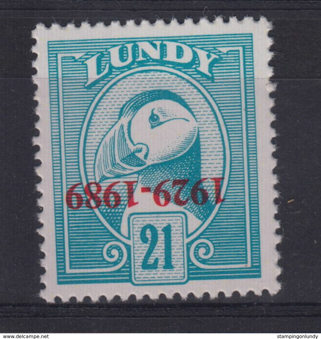 #MO12. Great Britain Lundy Island Stamp Definitive With Inverted Red O/p UM 21p 1/2 Price 20/7-27/7 - Emissione Locali