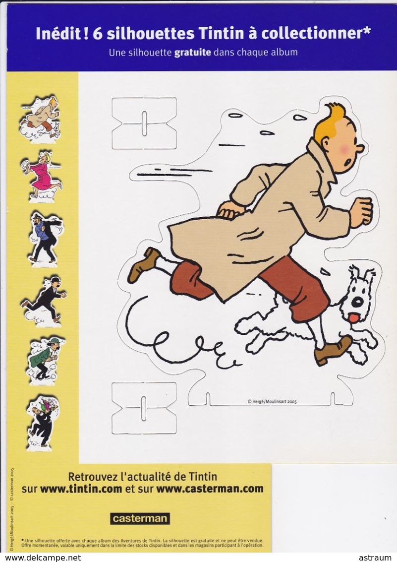 Etat Neuf Série 6 Silhouettes Pré-découpées En Carton BD Tintin Herge / Moulinsart 2005 - Other & Unclassified