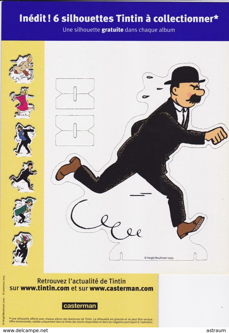 Etat Neuf Série 6 Silhouettes Pré-découpées En Carton BD Tintin Herge / Moulinsart 2005 - Other & Unclassified