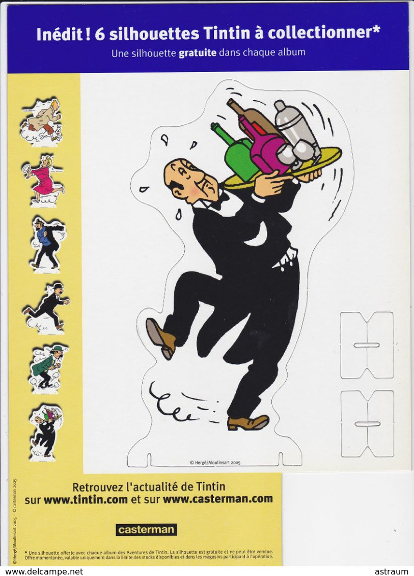 Etat Neuf Série 6 Silhouettes Pré-découpées En Carton BD Tintin Herge / Moulinsart 2005 - Other & Unclassified