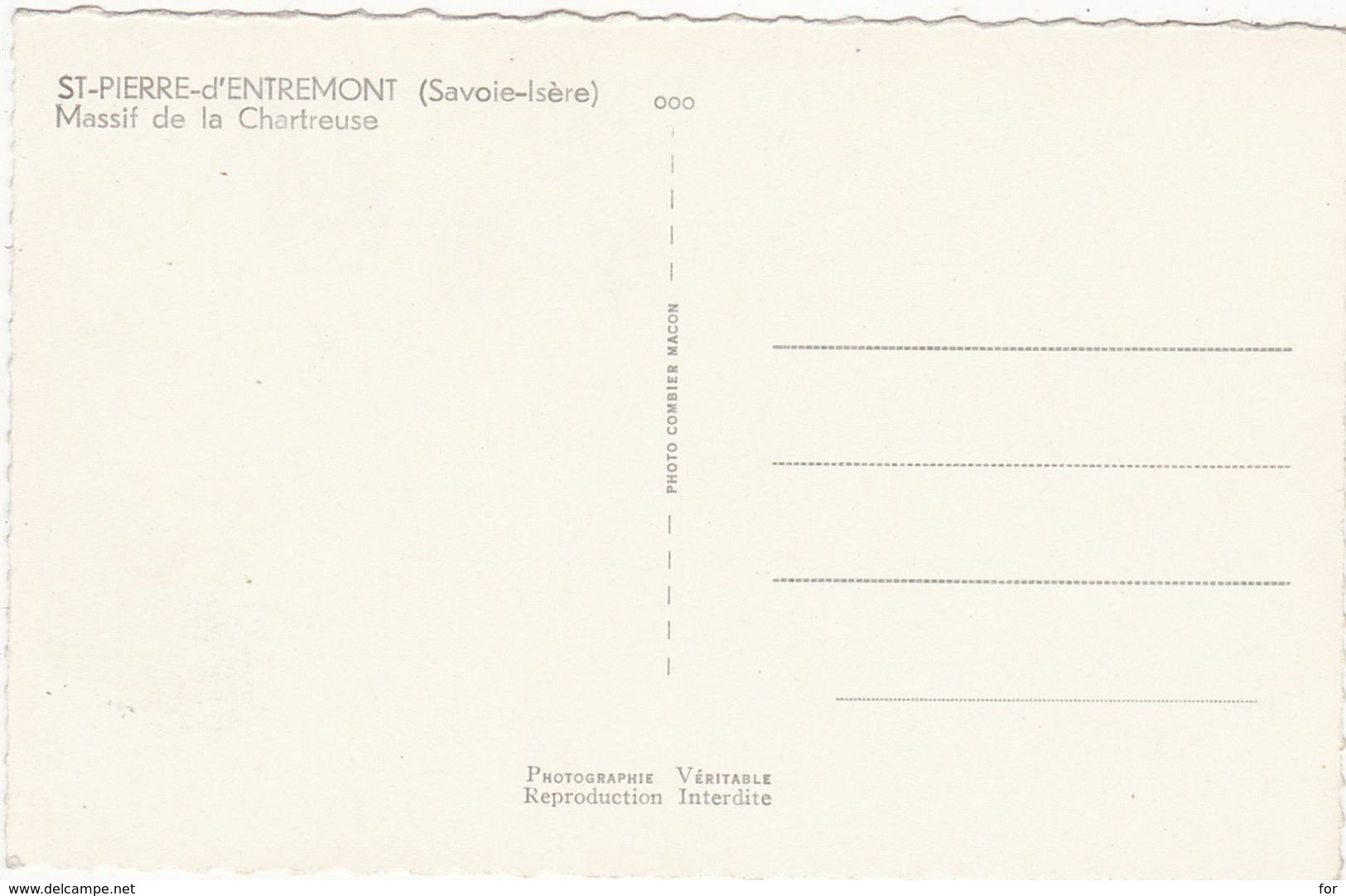 Isère : SAINT-PIERRE-d'ENTREMONT : Massif De La Chartreuse ( C.p.s.m. - Photo. Vérit. - Glacée ) - Saint-Pierre-d'Entremont