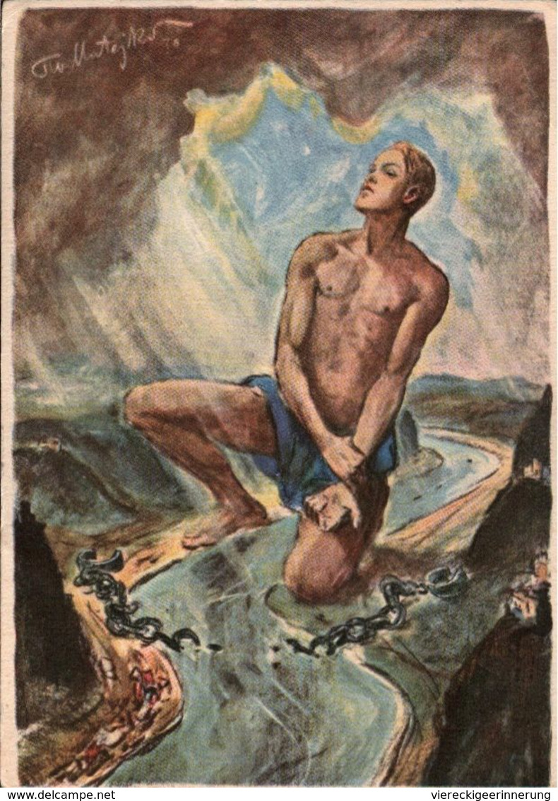 ! Alte Ansichtskarte, 1930 Rheinbefreiung, Künstlerkarte Sign. Theo Matejko, Propaganda, Rheinbesetzung - Events