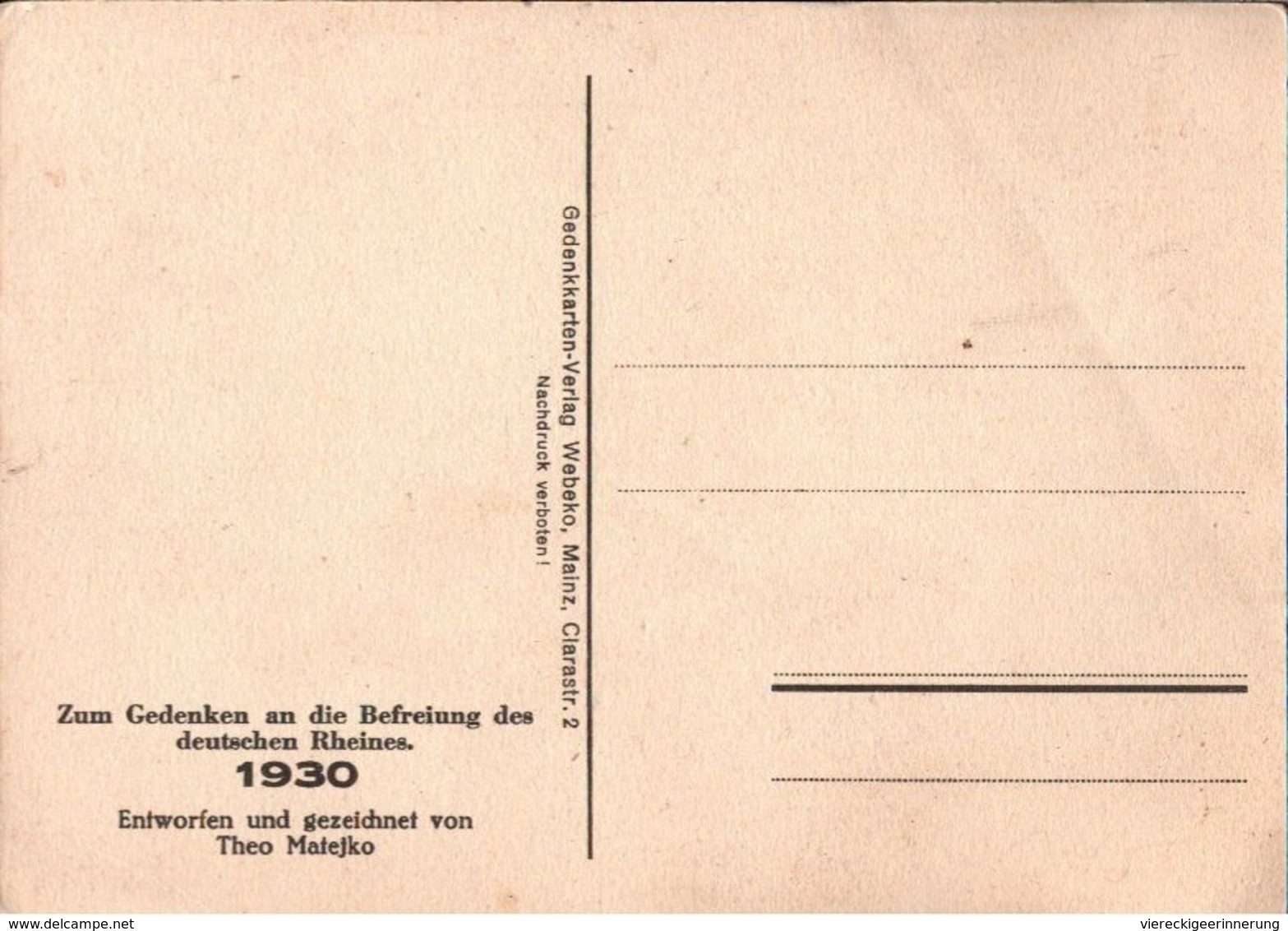 ! Alte Ansichtskarte, 1930 Rheinbefreiung, Künstlerkarte Sign. Theo Matejko, Propaganda, Rheinbesetzung - Events