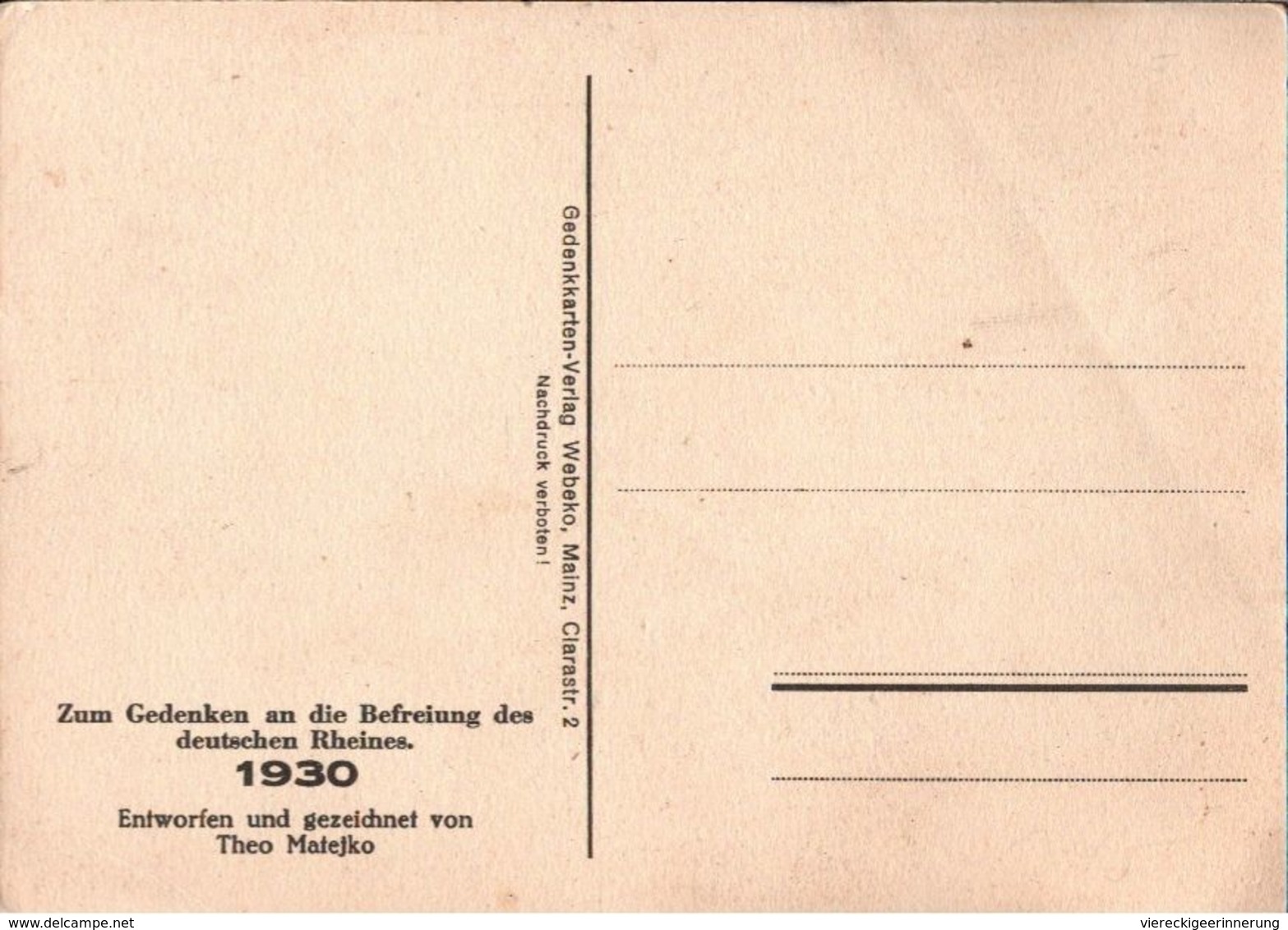 ! Alte Ansichtskarte, 1930 Rheinbefreiung, Künstlerkarte Sign. Theo Matejko, Propaganda, Rheinbesetzung - Eventi