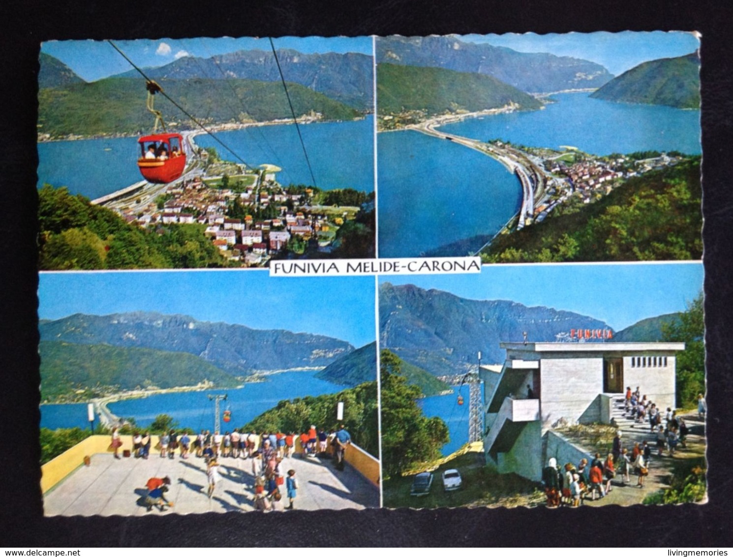 Switzerland, Circulated Postcard, « Lago Di Lugano », « FUNIVIA MELIDE - CARONA », 1972 - Tinizong-Rona