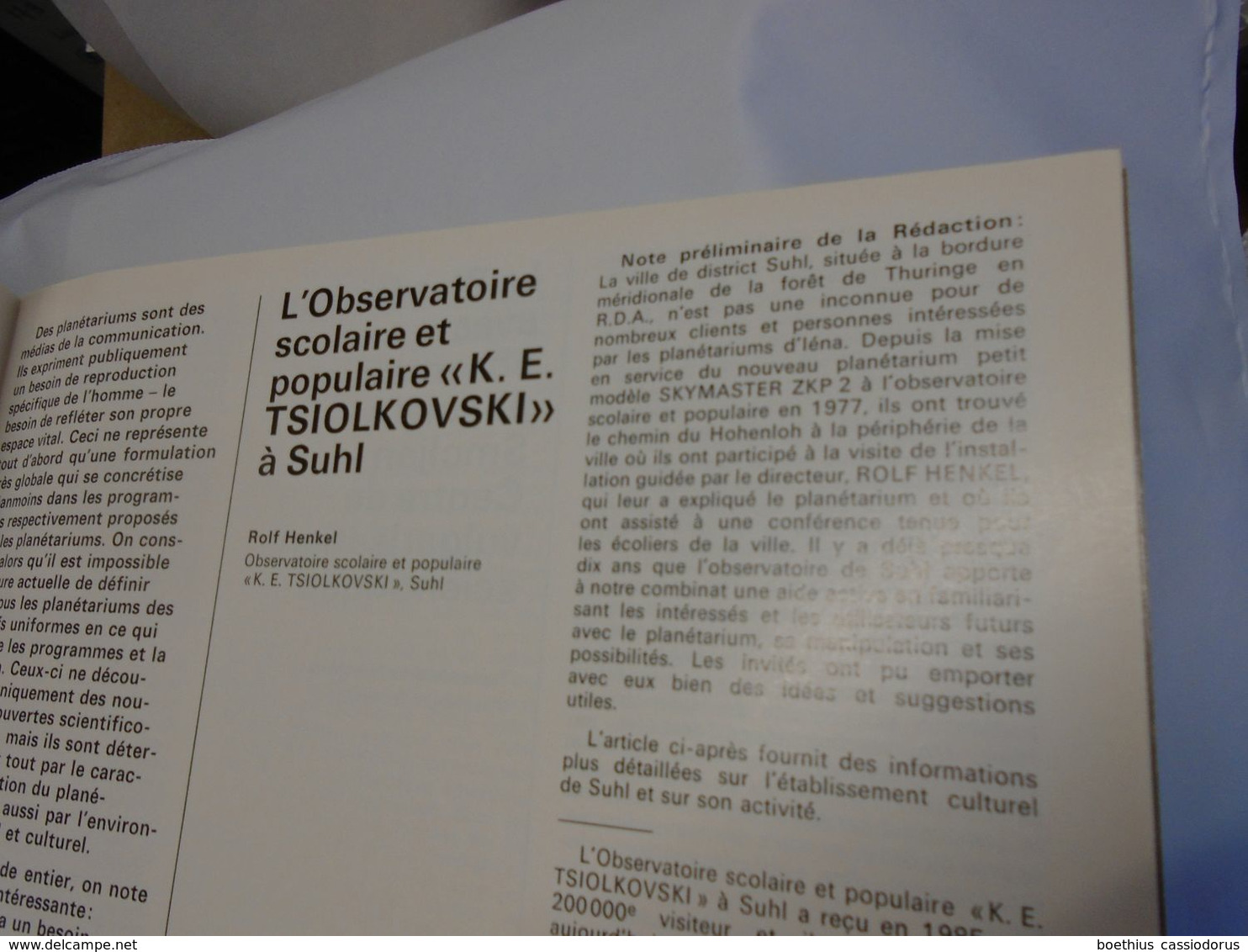 REVUE D'IENA 1986 N° 3 Numéro Avec Supplément Sur Les PLANETORIUM Dans Le Monde - Astronomie