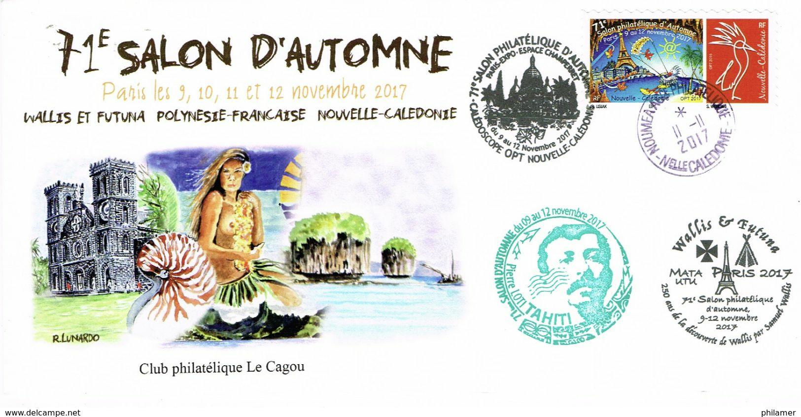 Nouvelle Caledonie Caledonia Enveloppe Commemorative Salon Automne Timbre A Moi Personnalise 11/11/17 TB - Sonstige & Ohne Zuordnung