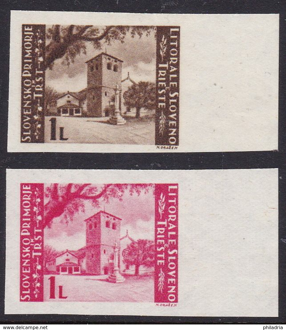 San Giusto, Triest, Slovenian Littoral, 1945, MNH, Good Quality, From Right Margin - Joegoslavische Bez.: Trieste