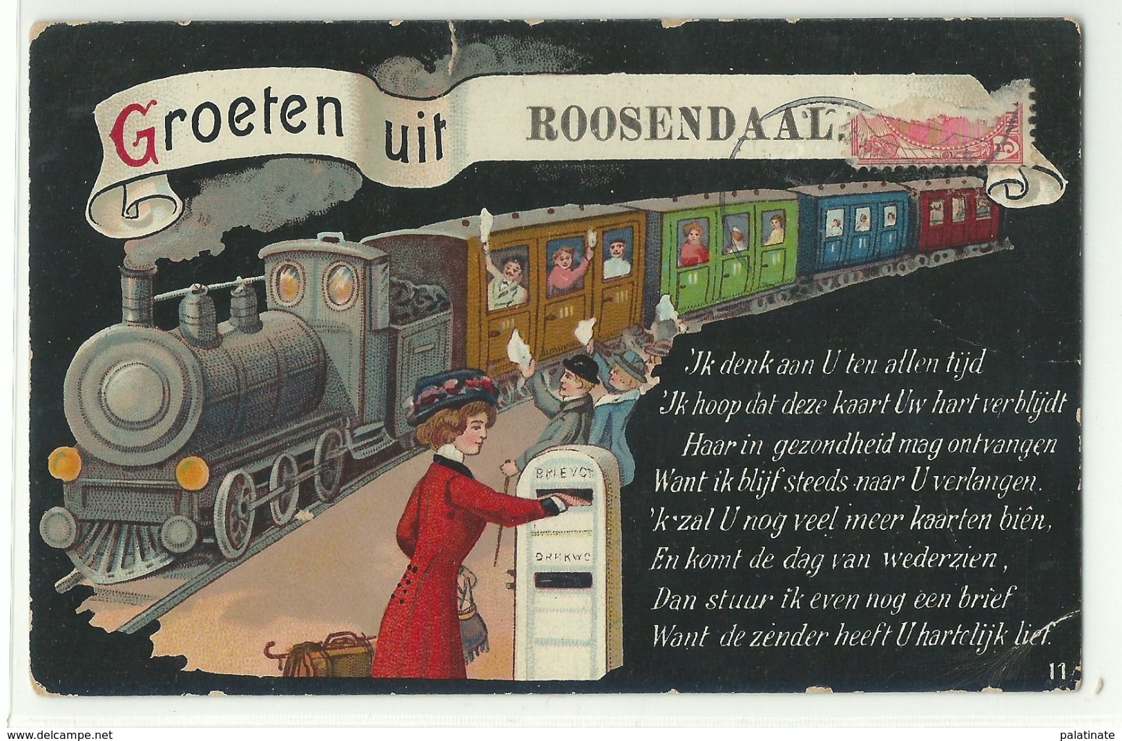 Roosendaal Groeten Gedicht Eisenbahn 1910 - Roosendaal