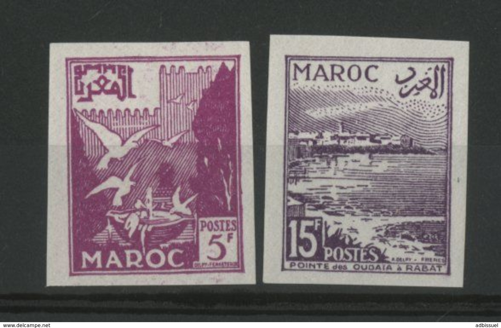 MAROC N° 331 + 332 NON DENTELES  NEUFS ** (MNH).  TB - Unused Stamps