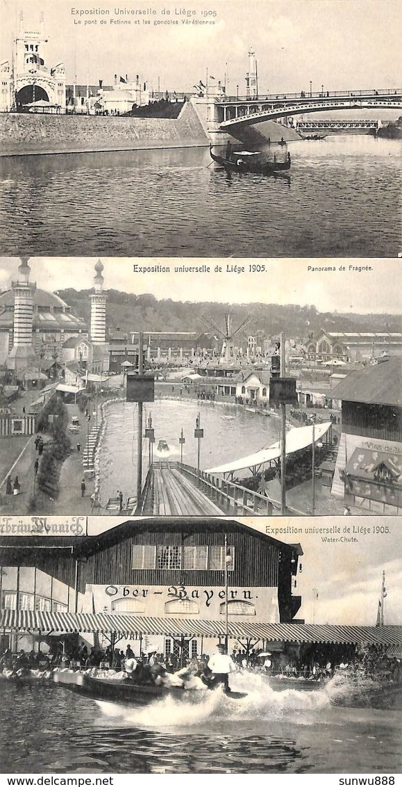 Liège Exposition Universelle 1905 - Lot 3 Cartes (animée D T C...voir Scans) (lot 5) (petit Prix Fixe) - Liege