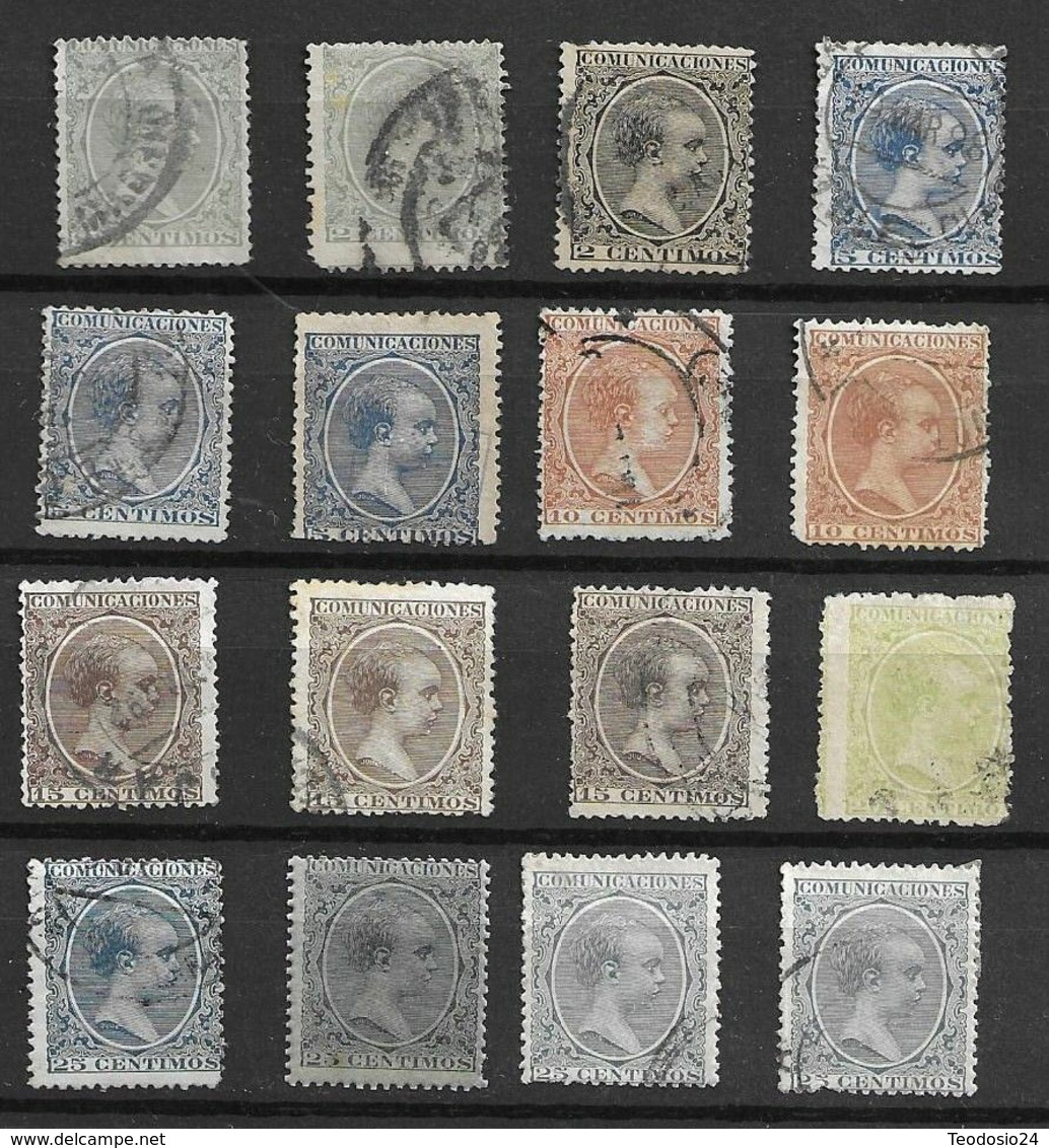 España 1889-1899 Reinado De Alfonso XIII Tipo Pelon Acumulacion. - Used Stamps