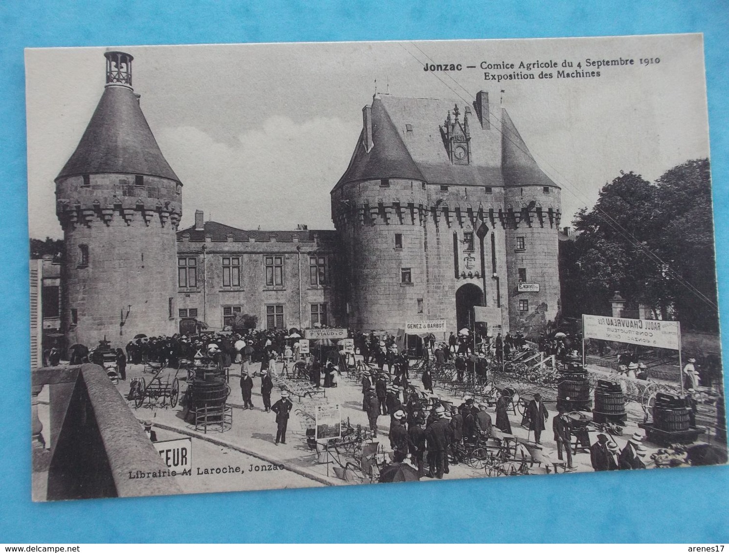 17 : JONZAC : COMICE AGRICOLE Du 04/09/1910 , EXPOSITION Des MACHINES , Animée,C.P.A.,en Bon état - Fairs