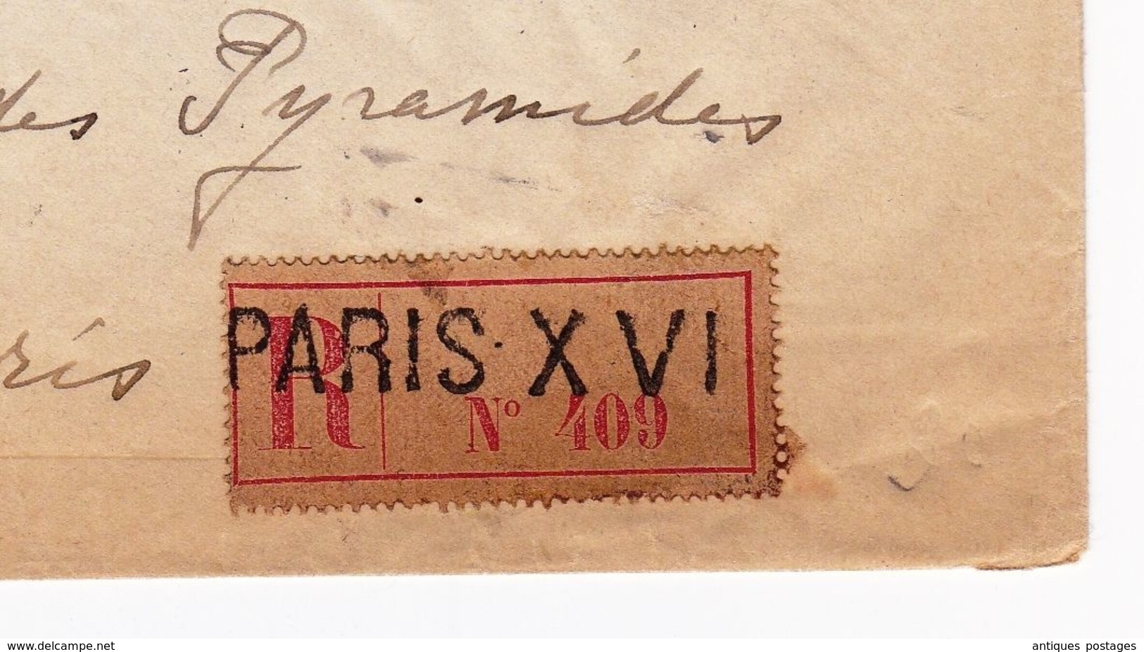 Lettre Recommandée 1901 Paris Timbre Merson 50 Centimes - 1900-27 Merson