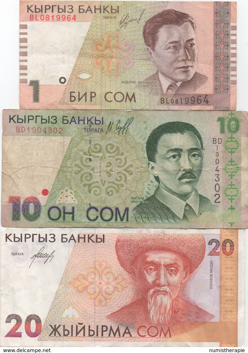 Kirghizstan : Lot De 3 Billets 1-10-20 Tyiyn 1993 : état Courant - Kirghizistan