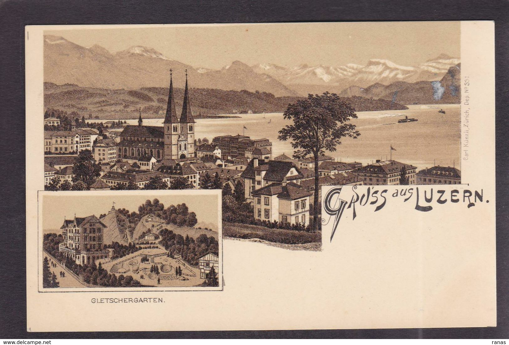 CPA Suisse Helvétia Schweiz Svizzera Non Circulé Litho Gruss Luzern - Lucerne