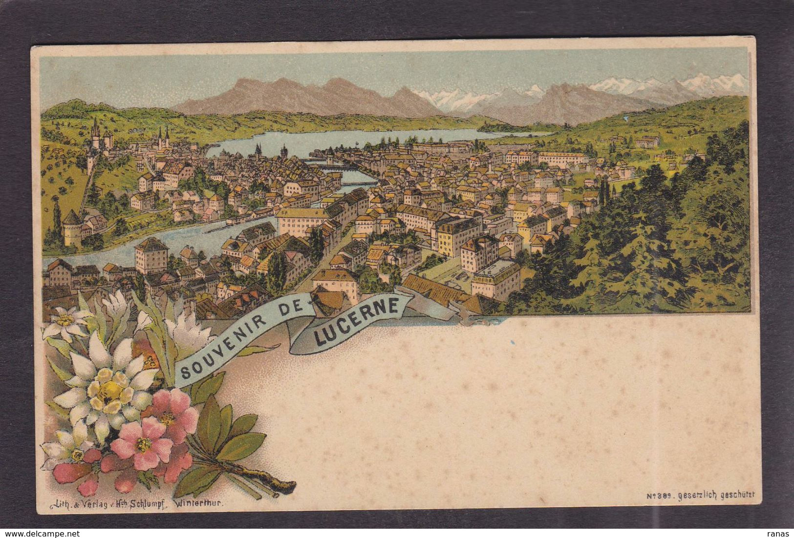 CPA Suisse Helvétia Schweiz Svizzera Non Circulé Litho Gruss Luzern - Lucerne