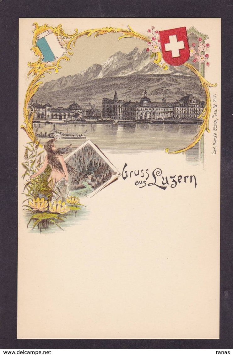 CPA Suisse Helvétia Schweiz Svizzera Non Circulé Litho Gruss Luzern - Lucerne