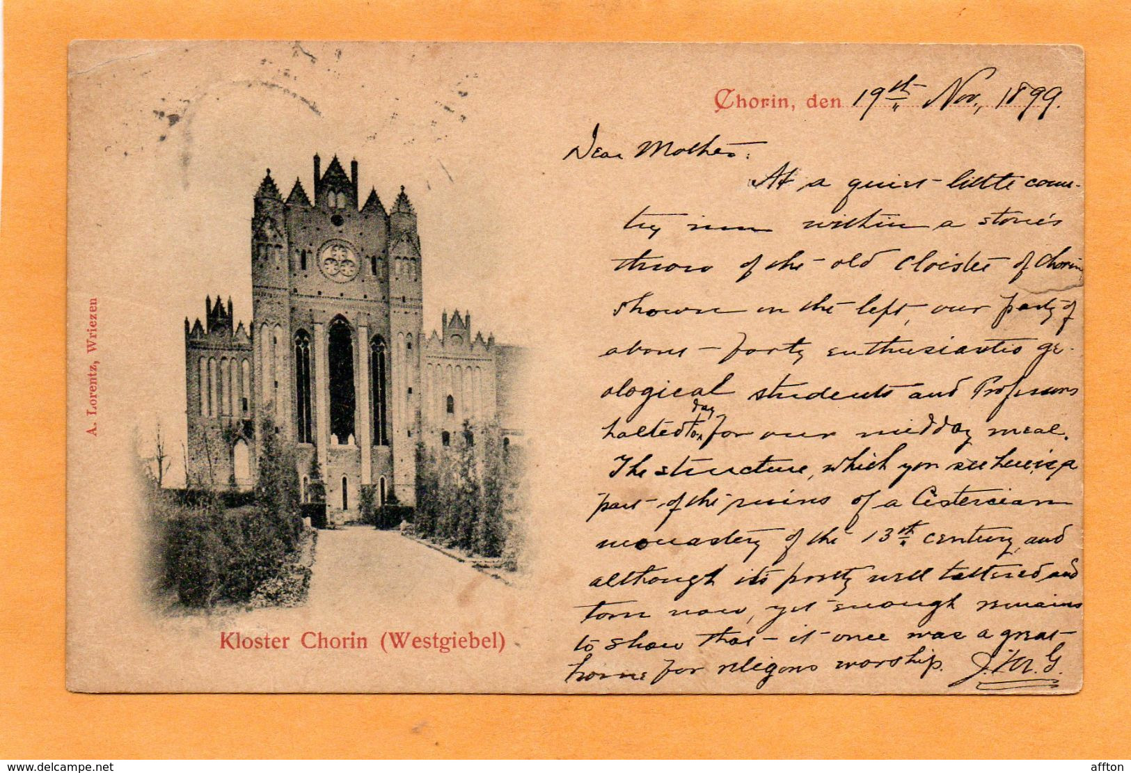 Chorin Germany 1900 Postcard - Chorin