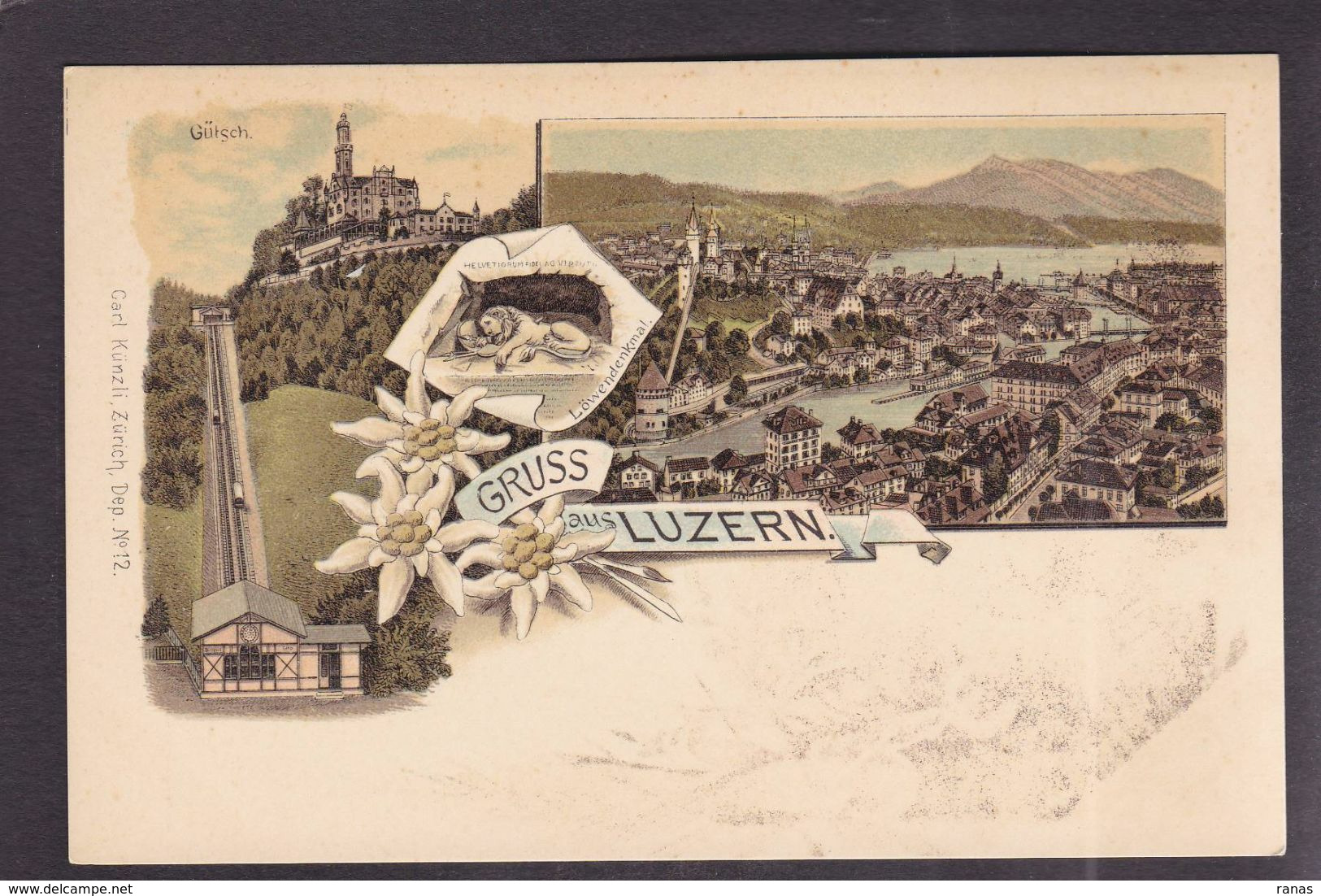 CPA Suisse Helvétia Schweiz Svizzera Non Circulé Litho Gruss Luzern - Lucerne