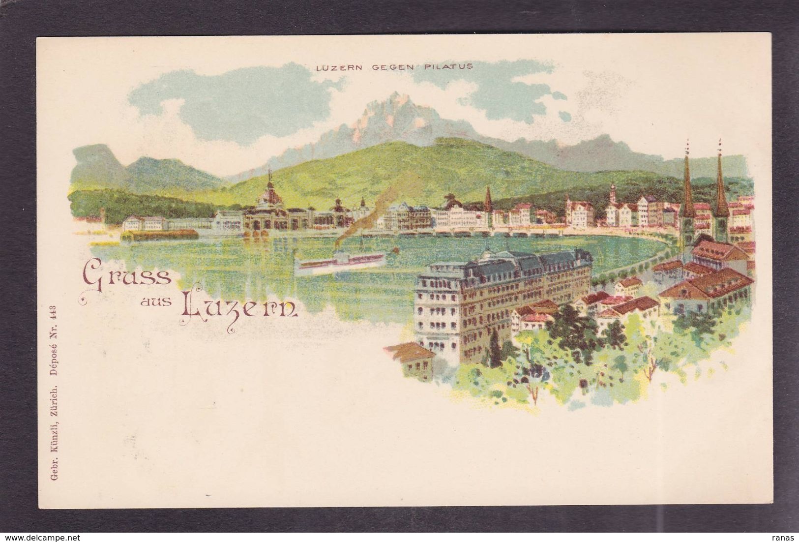 CPA Suisse Helvétia Schweiz Svizzera Non Circulé Litho Gruss Luzern - Lucerne