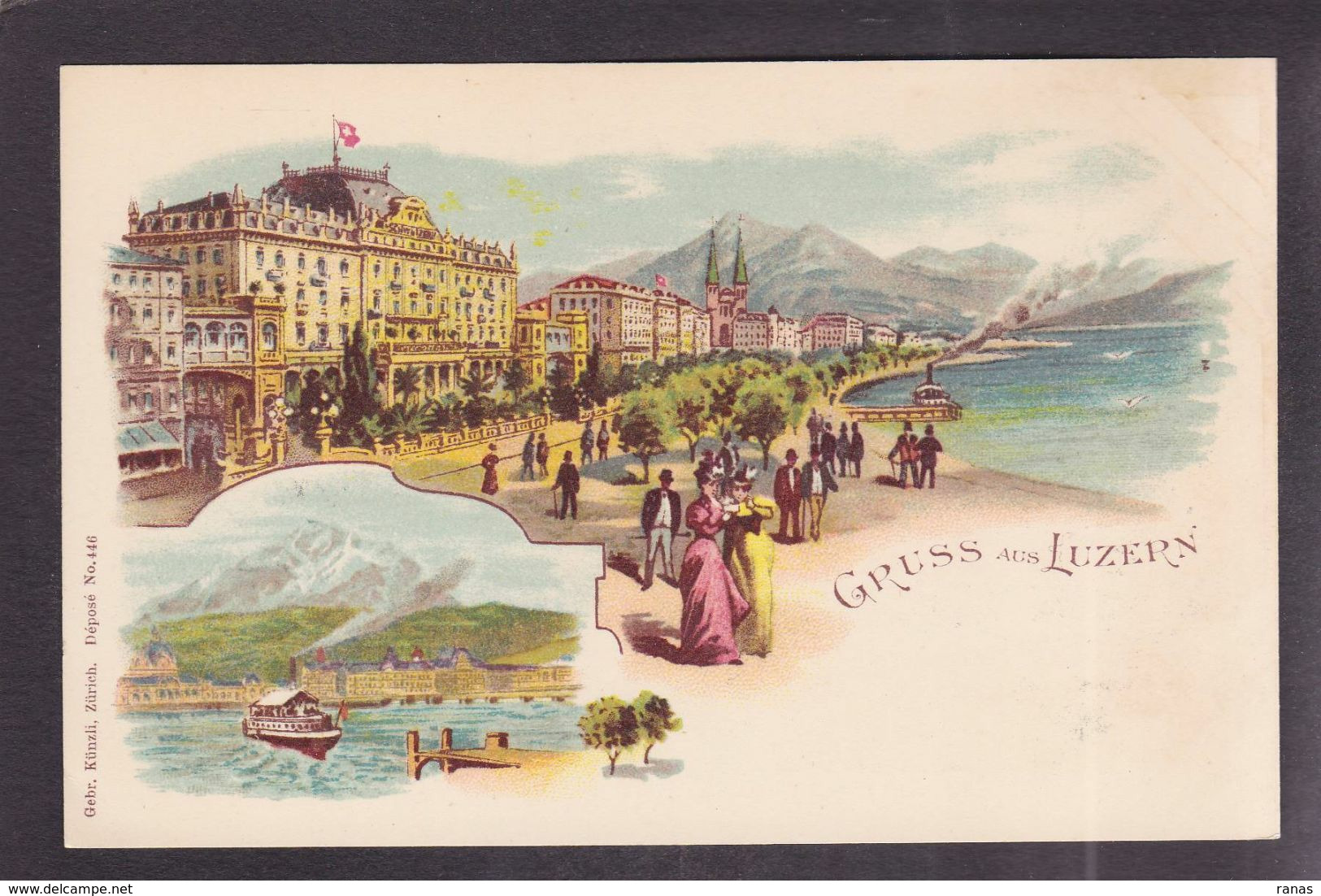 CPA Suisse Helvétia Schweiz Svizzera Non Circulé Litho Gruss Luzern - Lucerne